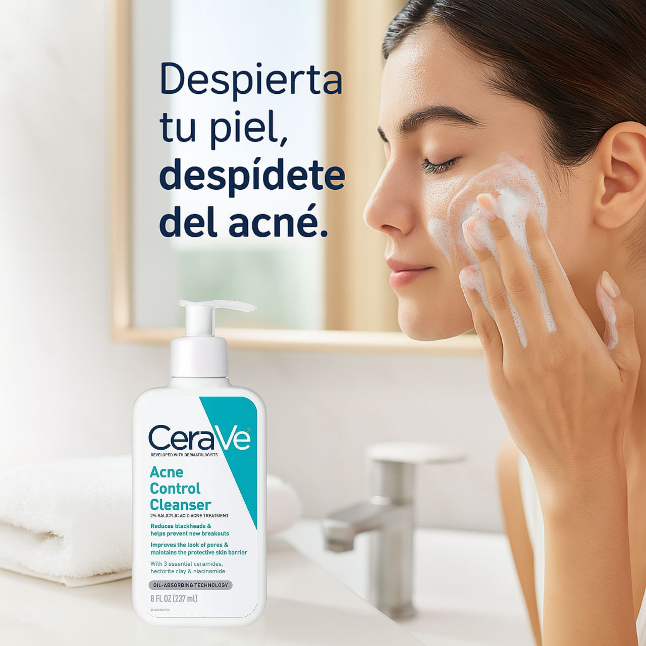 CeraVe Acne Control Gel Limpiador 236 mL - Image 3